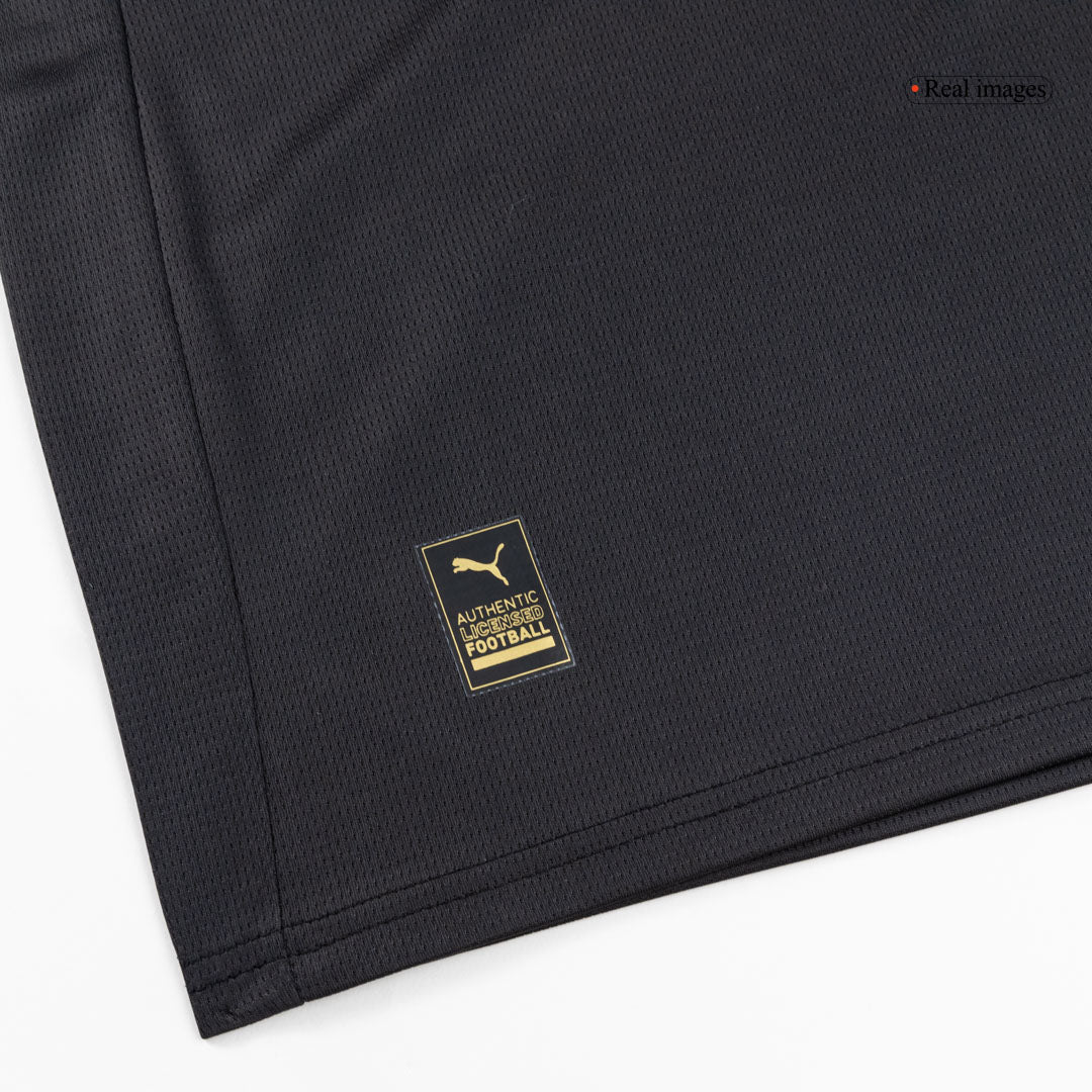 Manchester City Infantil 
 Fora Futebol Camisa Conjunto (Camisa+Shorts+Meias) 2025/26 Preto