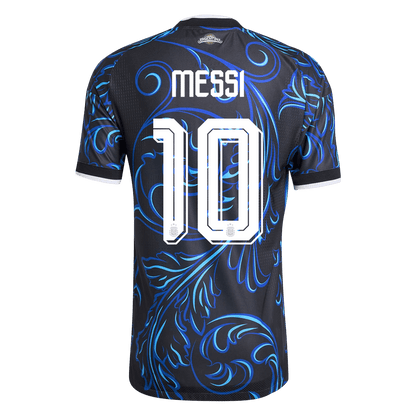 Versão do Jogador MESSI #10 Argentina Fora Copa do Mundo Futebol Camisas 2026 Preto