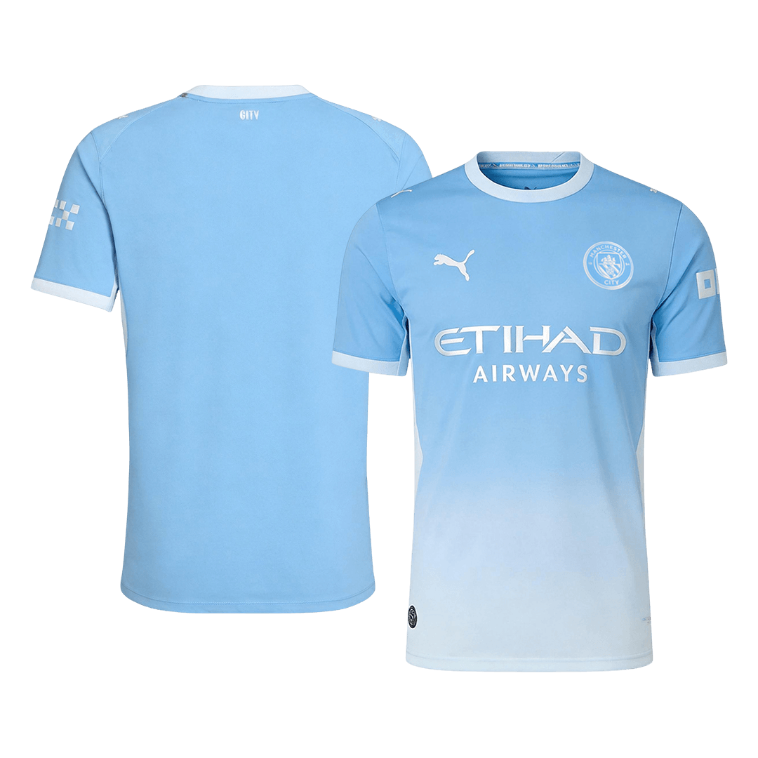 Versão do Jogador Manchester City Casa Futebol Camisas 2026/27 Azul