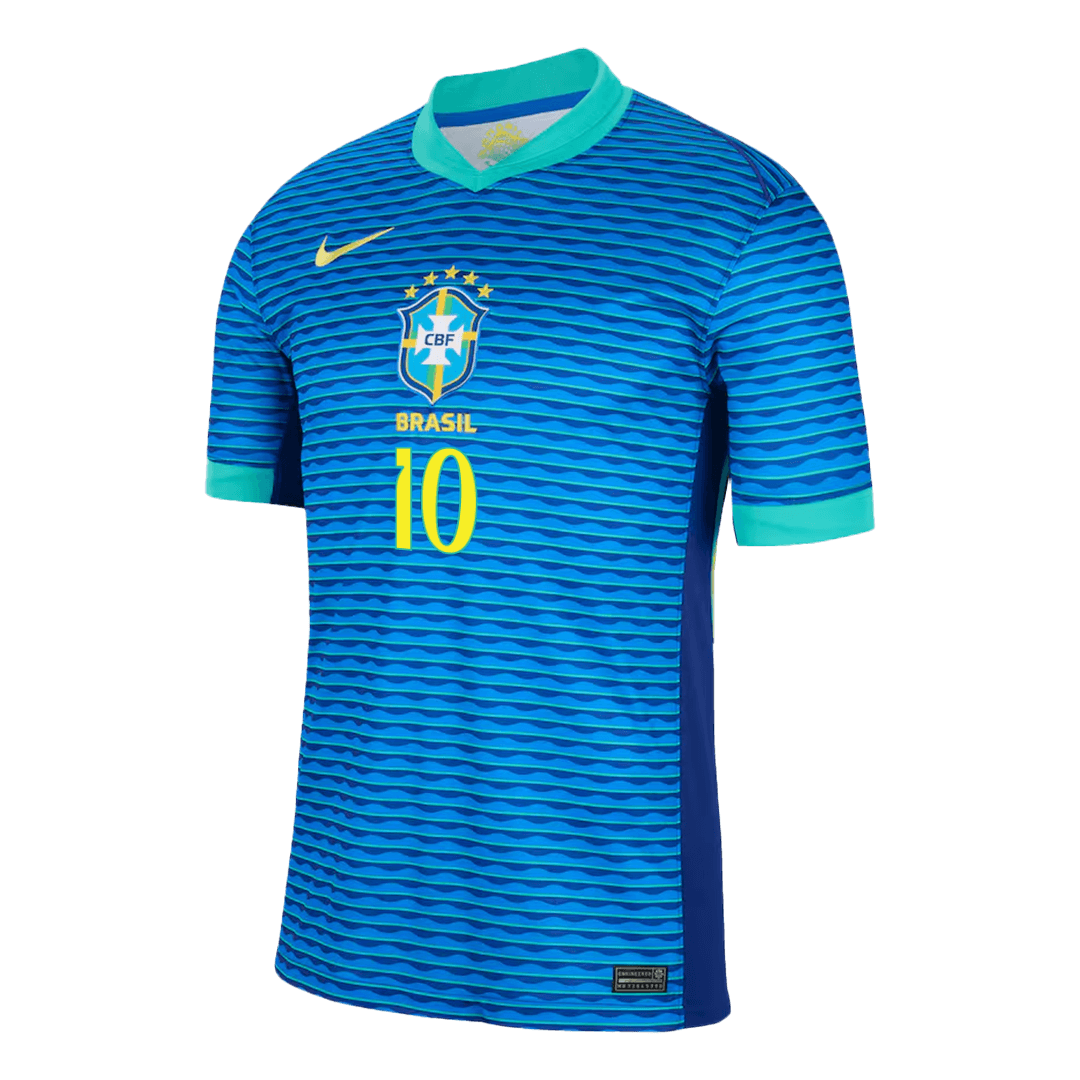 Camisola de futebol RODRYGO #10 Brasil fora de casa personalizada 2024