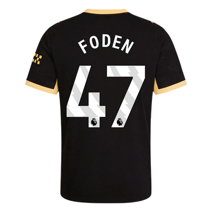 Versão do Jogador FODEN #47 Manchester City Fora Futebol Camisas 2026/27 Preto