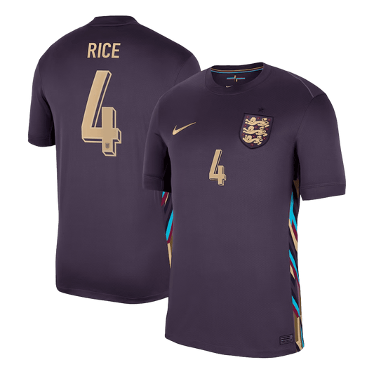 Camisola personalizada RICE #4 Inglaterra Soccer Jersey Away 2024