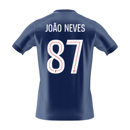 【Super Qualidade】JOÃO NEVES #87 PSG
 Casa Futebol Camisa 2025/26 Marinha