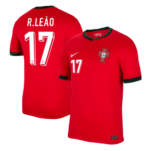 Portugal Jersey Custom R.LEAO #17 Soccer Jersey Home 2024