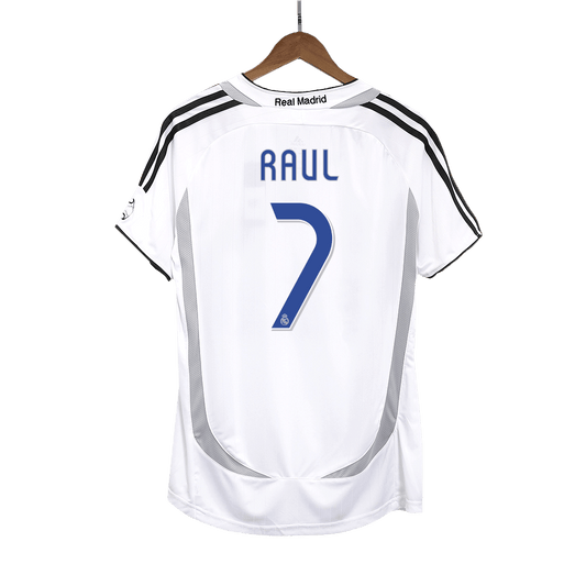 Real Madrid No7 RAUL Home Soccer Retro Shirt 2006/07