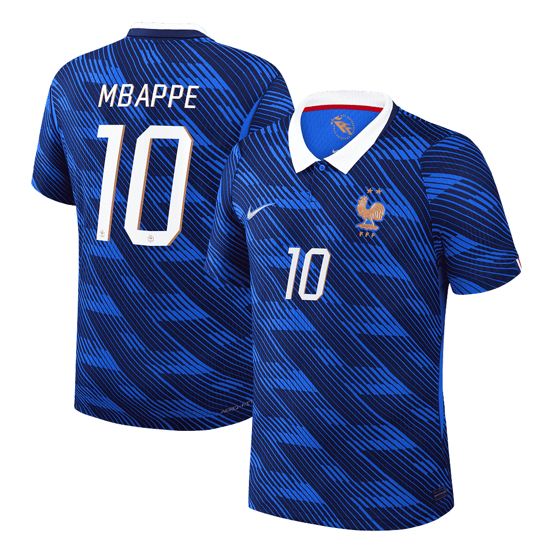 Versão do Jogador MBAPPE #10 France Casa Copa do Mundo Futebol Camisas 2026 Azul