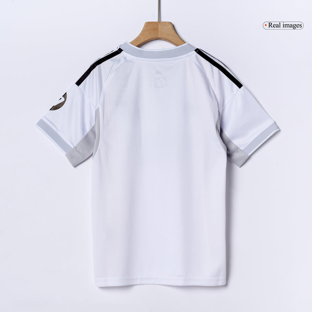 Infantil Real Madrid Casa Futebol Camisa Conjunto(Camisa+Calção) 2025/26 Branco