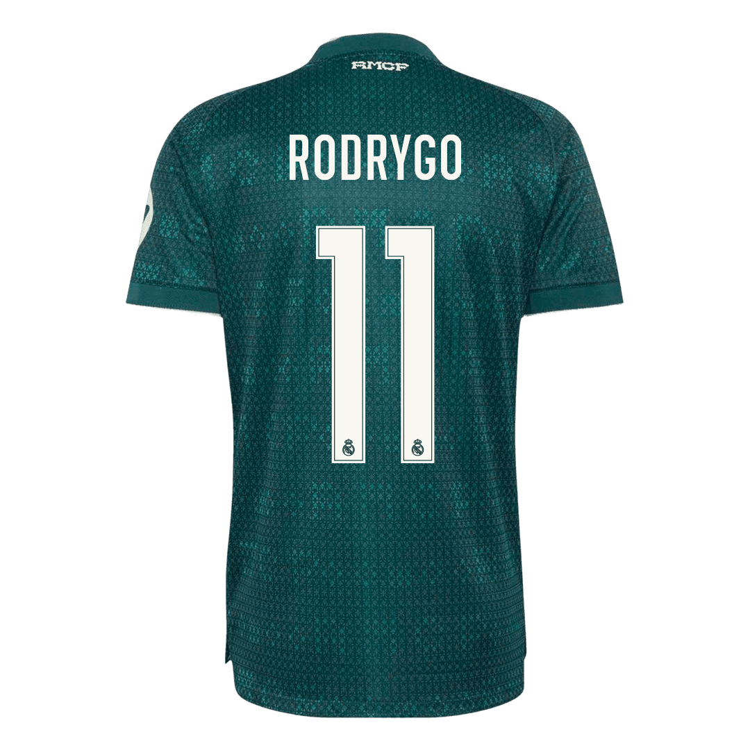 Versão do Jogador RODRYGO #11 Real Madrid Fora Futebol Camisas 2026/27 Verde