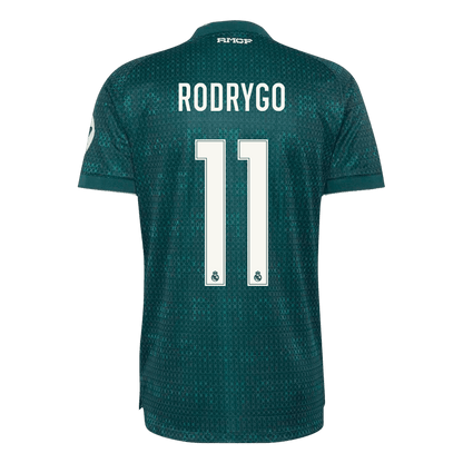Versão do Jogador RODRYGO #11 Real Madrid Fora Futebol Camisas 2026/27 Verde