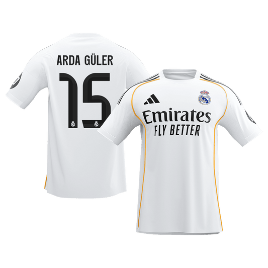 ARDA GÜLER #15 Real Madrid Casa Camisa 2025/26 Branco