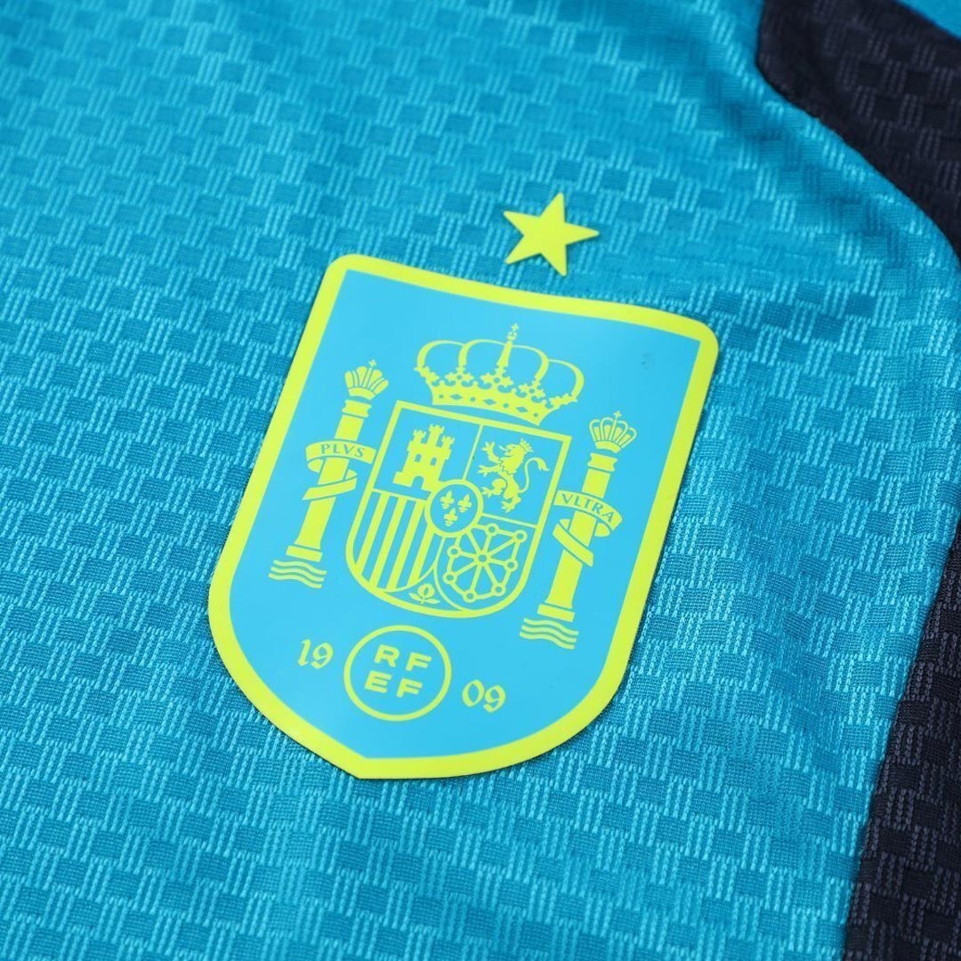 Versão Do Jogador Espanha Copa do Mundo Camisa Conjunto(Camisa+Calções) 2026 Azul