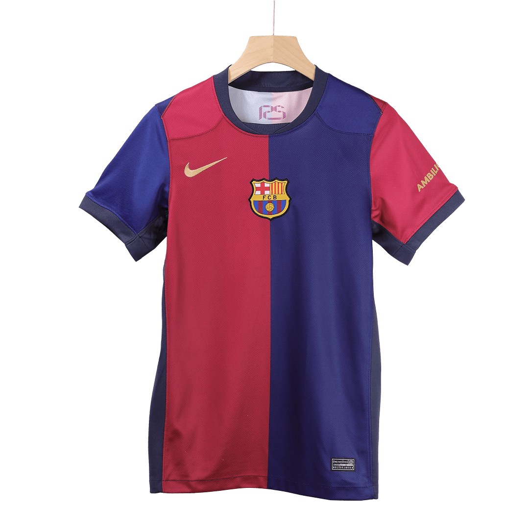 Camisola Barcelona Personalizada LAMINE YAMAL #19 Camisola de Futebol Home 2024/25 Logotipo Spotify Sem Texto