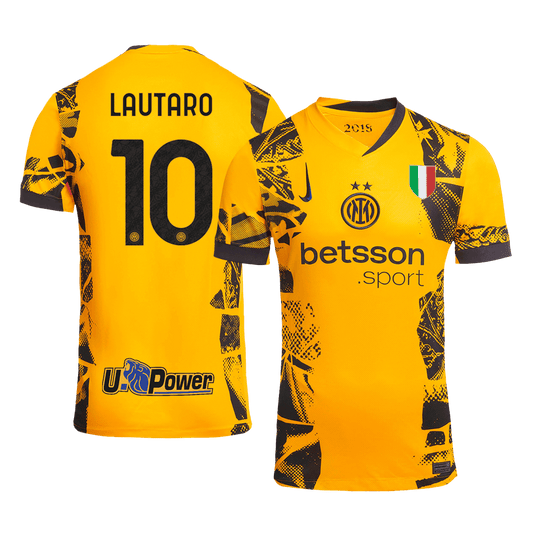 Camisola de futebol LAUTARO #10 Inter de Mil?o Terceiro Fora Camisola personalizada 2024/25