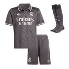 Kit de camisa de futebol terceiro fora de casa do Real Madrid infantil (camisa + shorts + meias) 2024/25