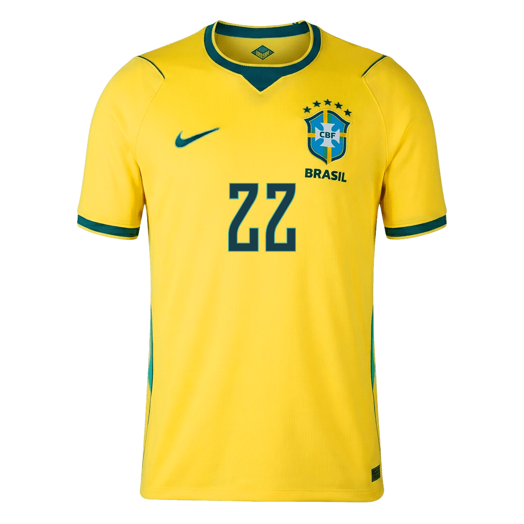 JOÃO PEDRO #22 Brazil Casa Copa do Mundo Camisa 2026 Amarelo