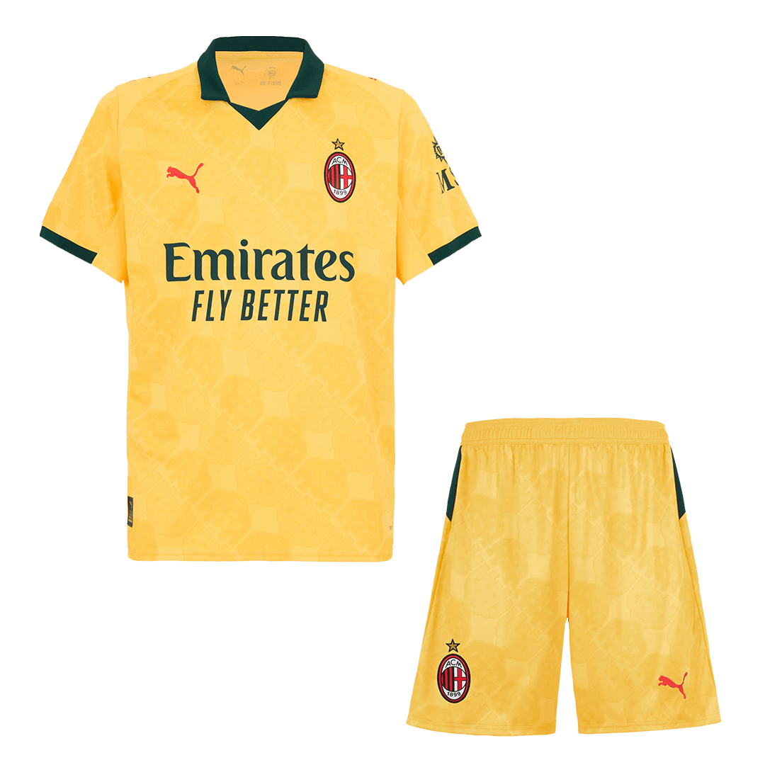 AC Milan Fora Terceira Camisa Conjunto (Camisola + Calções) 2025/26- Amarelo