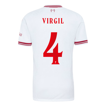 Versão do Jogador VIRGIL #4 Liverpool Fora Futebol Camisas 2026/27 Branco - UCL