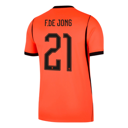 F.DE JONG #21 Netherlands Casa Copa do Mundo Camisa 2026 Laranja
