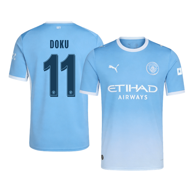DOKU #11 Manchester City Casa Camisa 2026/27 Azul UCL