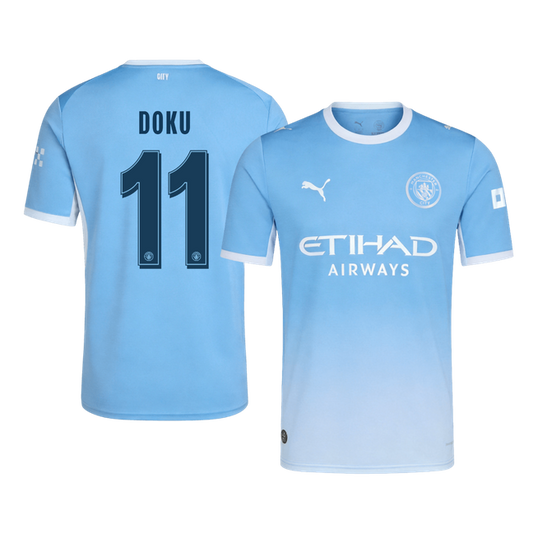 DOKU #11 Manchester City Casa Camisa 2026/27 Azul UCL