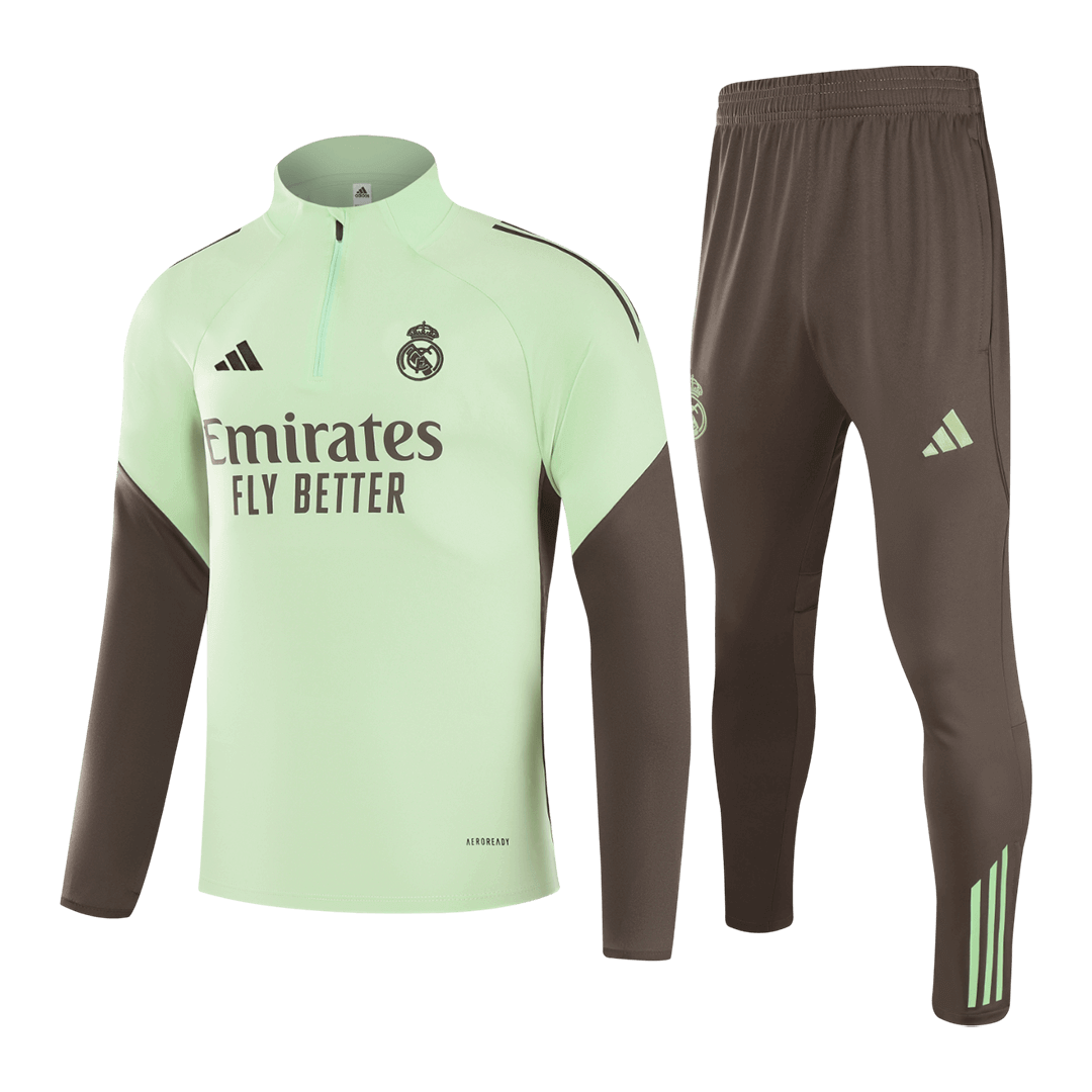 Real Madrid Zíper Moletom Conjunto (Top+Calças) 2025/26 Verde