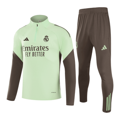 Real Madrid Zíper Moletom Conjunto (Top+Calças) 2025/26 Verde