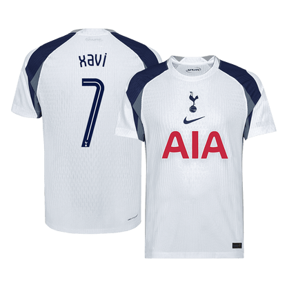 Autêntico XAVI #7 Tottenham Hotspur Casa UCL Futebol Camisas 2025/26 Branco - UCL