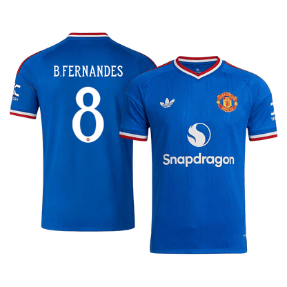 B. FERNANDES #8 Manchester United Fora Camisa 2026/27 Azul UCL