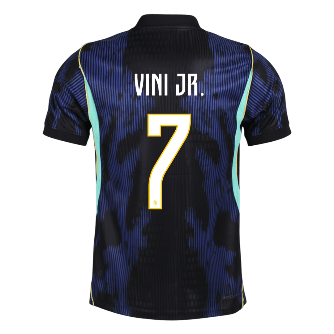 Versão do Jogador VINI JR. #7 Brazil Fora Copa do Mundo Futebol Camisas 2026 Marinha - camisola de futebol para