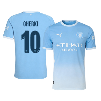 Versão do Jogador CHERKI #10 Manchester City Casa Futebol Camisas 2026/27 Azul - UCL