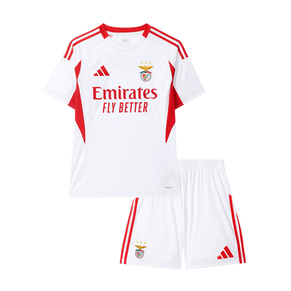 Benfica Infantil 
 Fora Terceira Futebol Camisa 2025/26 Branco camisola de futebol