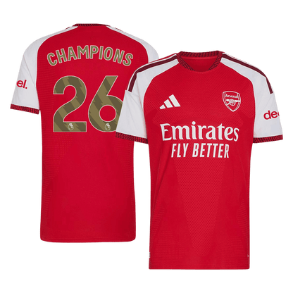 Versão do Jogador CHAMPIONS #26 Arsenal Casa Futebol Camisas 2026/27 Vermelho - camisola de futebol para adeptos