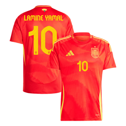 Camisola Espanha Personalizada LAMINE YAMAL #10 Camisola de Futebol Home 2024