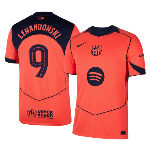 LEWANDOWSKI #9 Barcelona Fora Terceira Camisa 2025/26 UCL