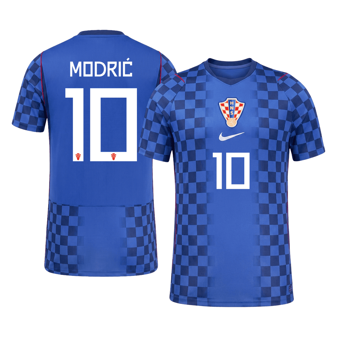 Versão do Jogador MODRIĆ #10 Croatia Fora Copa do Mundo Futebol Camisas 2026 Azul