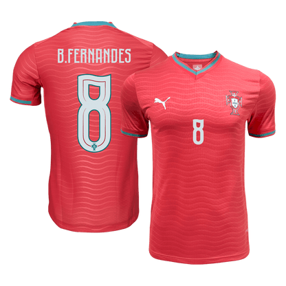 Versão do Jogador B.FERNANDES #8 Portugal Casa World Cup Futebol Camisas 2026 Vermelho