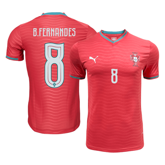 Versão do Jogador B.FERNANDES #8 Portugal Casa World Cup Futebol Camisas 2026 Vermelho