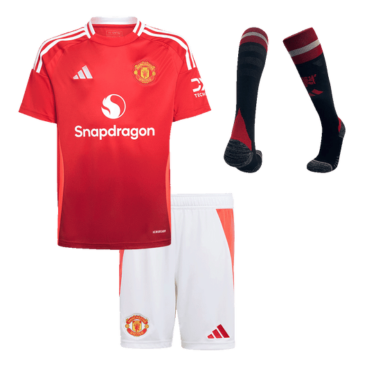 Kid's Manchester United Home Football Shirt Kit (Shirt+Shorts+Socks) 2024/25 Football Kit UK