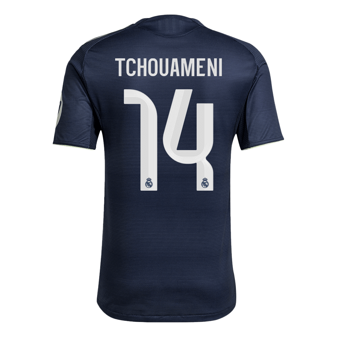 Autêntico TCHOUAMENI #14 Real Madrid Fora Futebol Camisas 2025/26 Marinha
