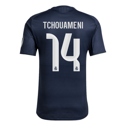 Autêntico TCHOUAMENI #14 Real Madrid Fora Futebol Camisas 2025/26 Marinha