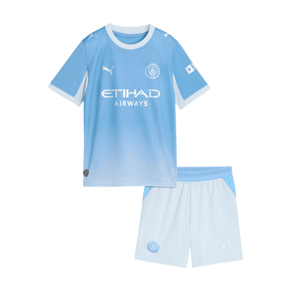 Manchester City Infantil 
 Casa Futebol Camisa 2026/27 Azul