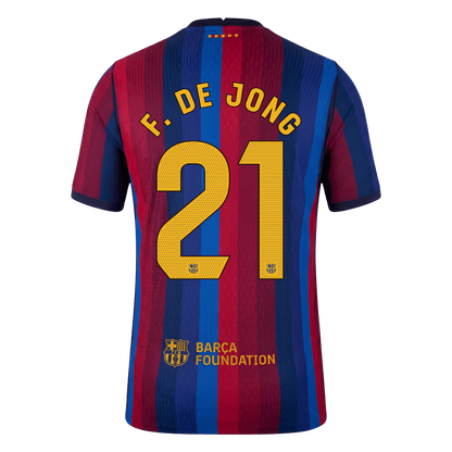 Versão do Jogador F. DE JONG #21 Barcelona Casa Futebol Camisas 2026/27