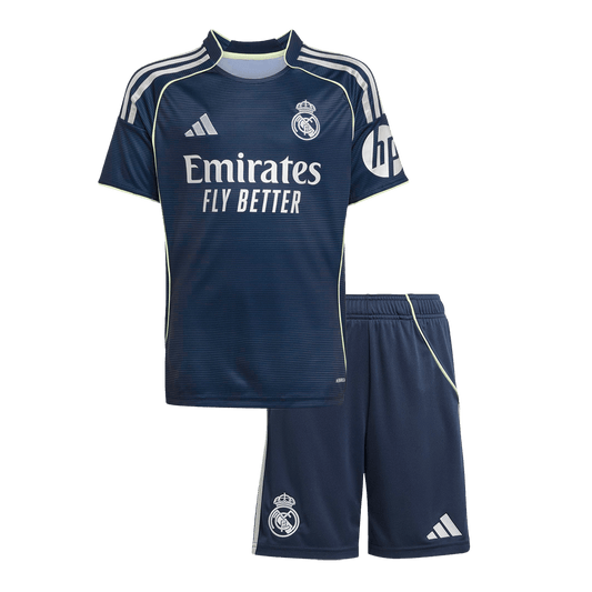 Real Madrid Fora Camisola Infantil Kit 2025/26