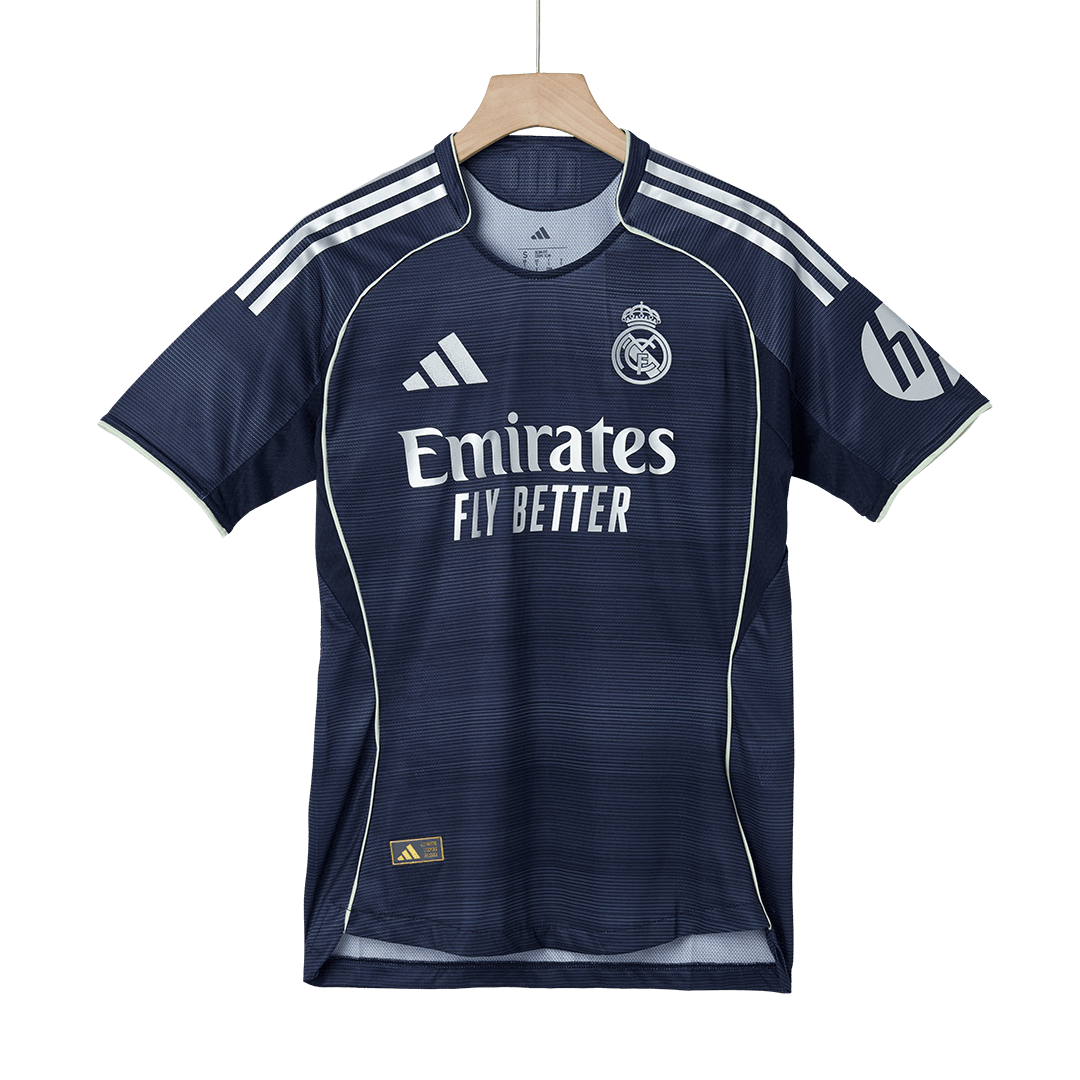 Autêntico MBAPPÉ #9 Real Madrid Fora Futebol Camisas 2025/26 Marinha