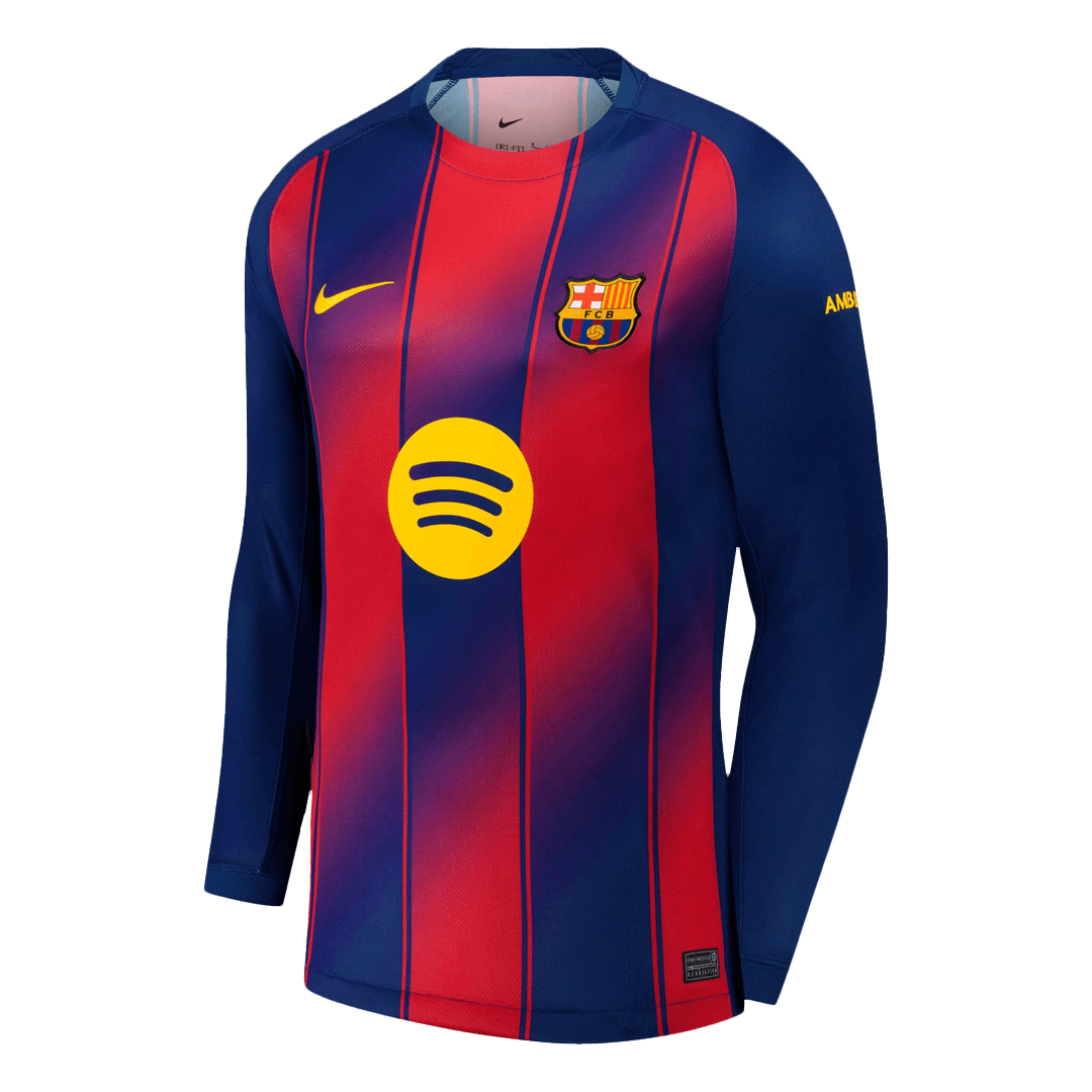 Barcelona Casa Manga comprida Camisa 2025/26 Vermelho&Azul
