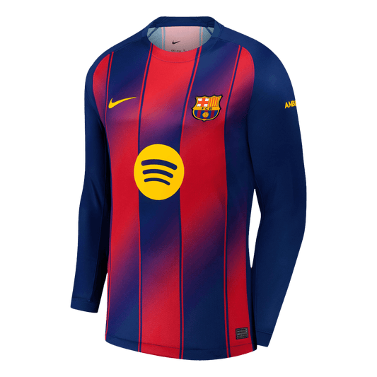 Barcelona Casa Manga comprida Camisa 2025/26 Vermelho&Azul