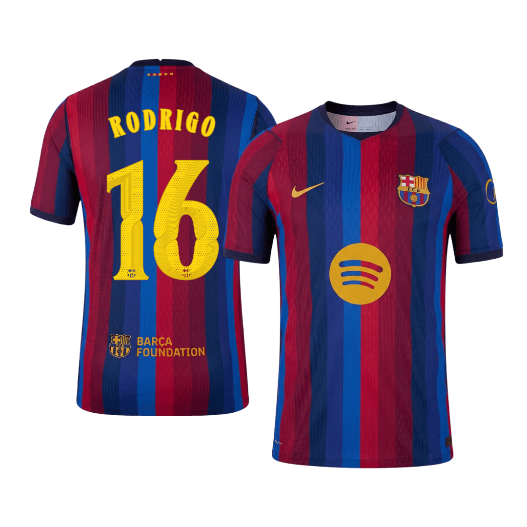 Versão do Jogador RODRIGO #16 Barcelona Casa Futebol Camisas 2026/27 - UCL