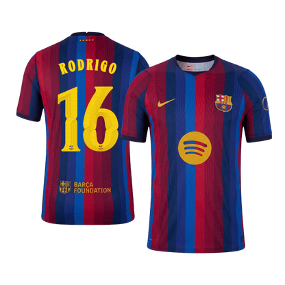 Versão do Jogador RODRIGO #16 Barcelona Casa Futebol Camisas 2026/27 - UCL
