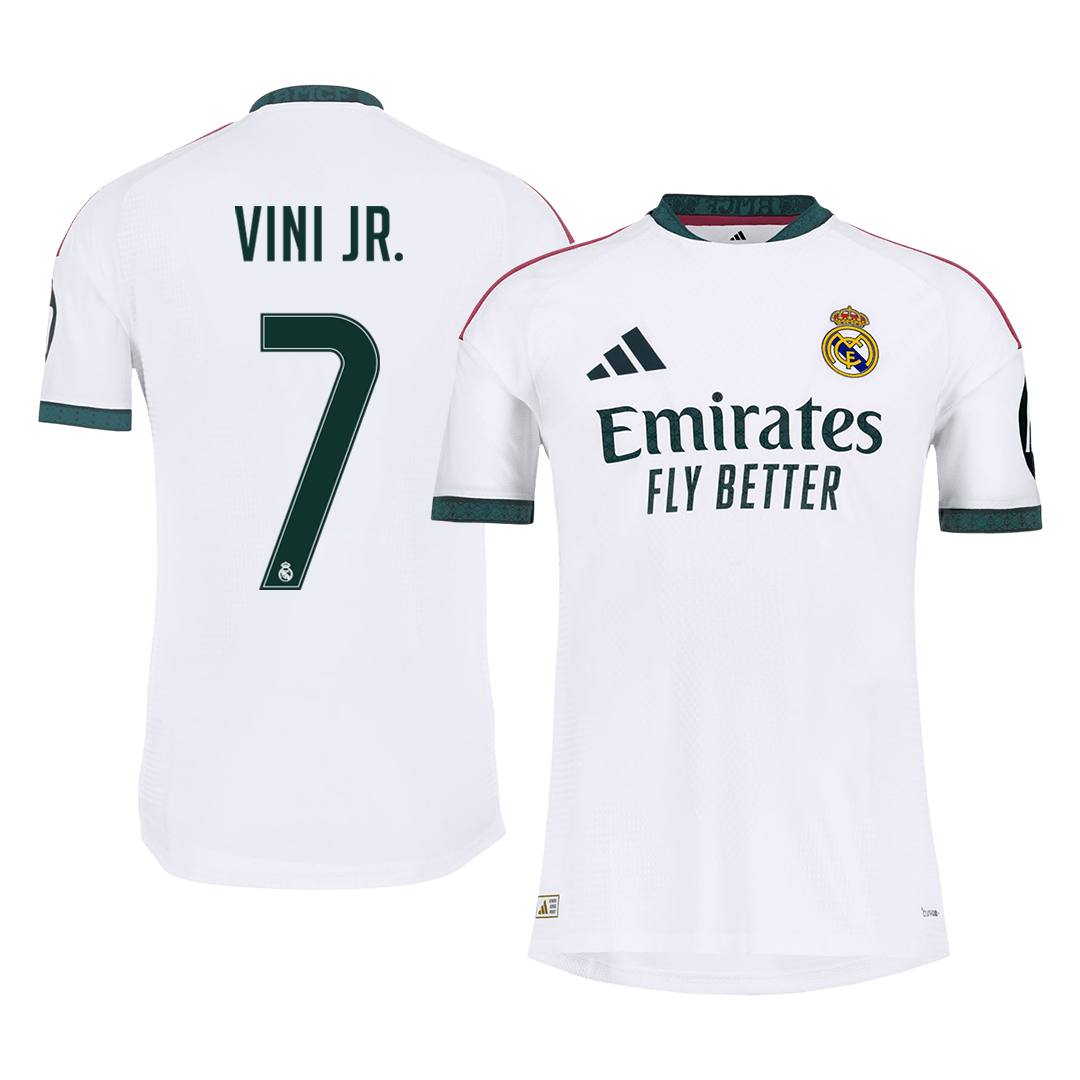 Versão do Jogador VINI JR. #7 Real Madrid Casa Futebol Camisas 2026/27 Branco
