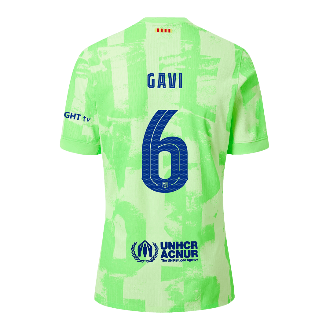 Camisola de futebol GAVI #6 aut¨ºntica do Barcelona, ??terceira camisola alternativa 2024/25 UCL